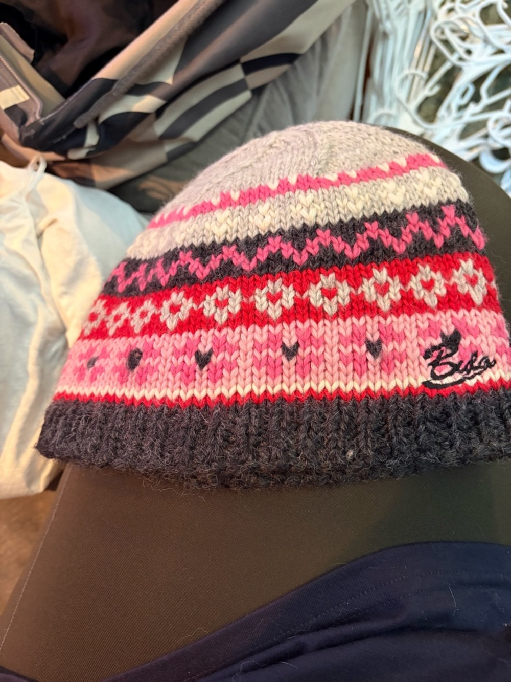 Pink & Gray Knit Beanie